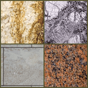 Combo di immagini di vari tipi di marmo